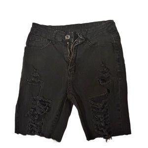 Black shorts with rips